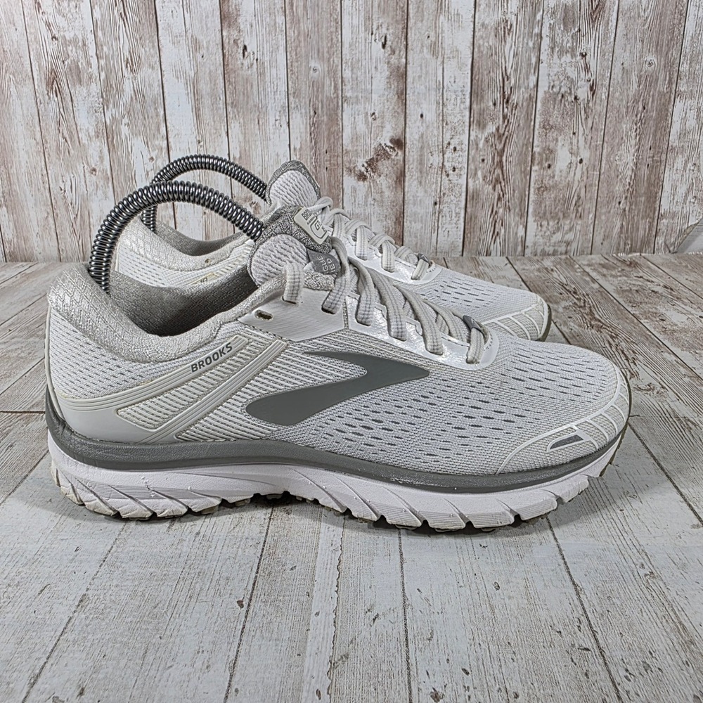Brooks Adrenaline GTS 18 Womens Running Shoes White Grey 1202681B146 Size 7